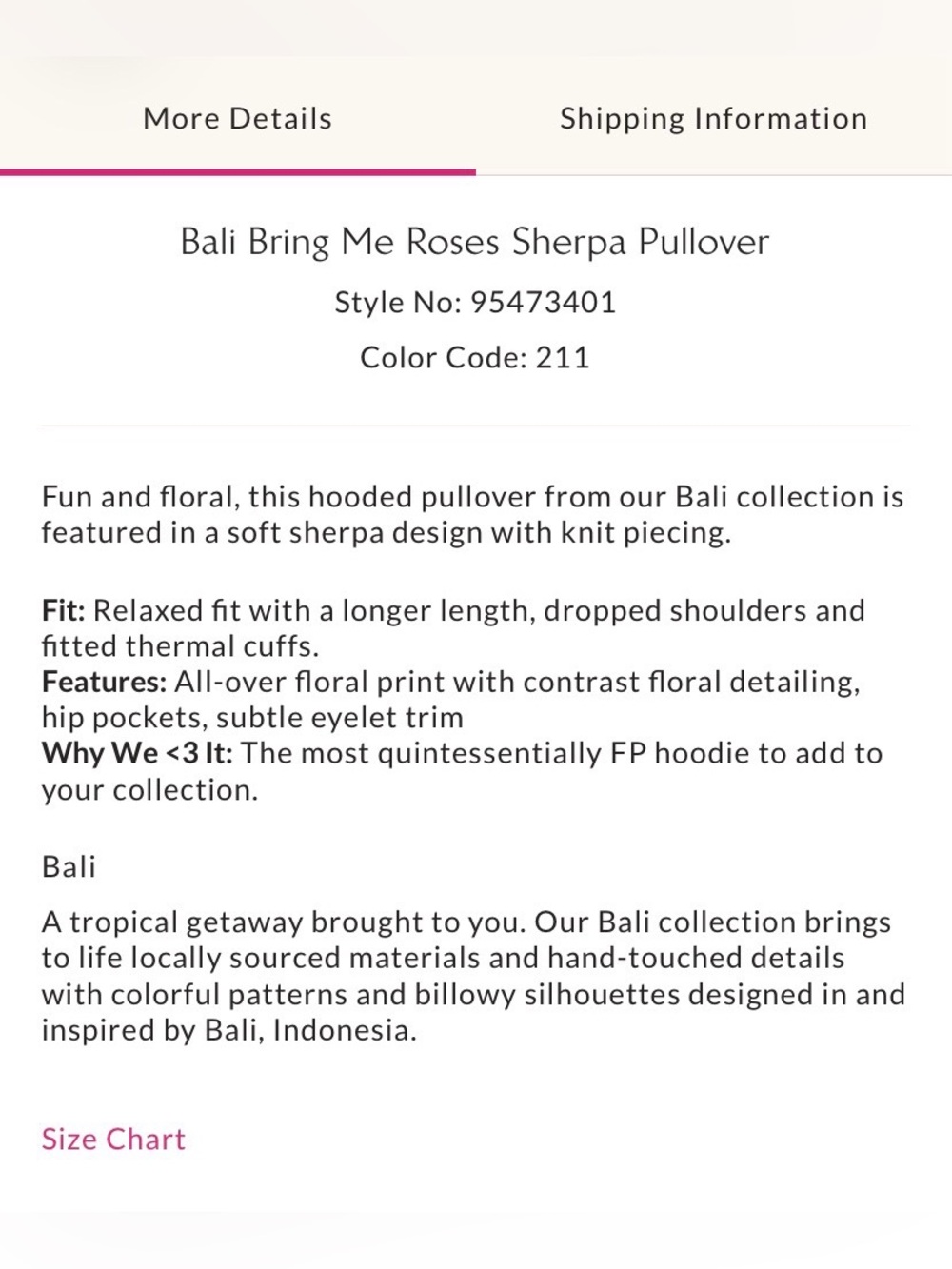 Free People Bali Bring Me Roses 🌹 Sherpa Pullover, XL - Picture 2 of 12